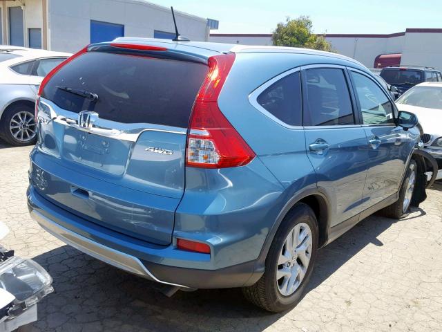 5J6RM4H71GL078892 - 2016 HONDA CR-V EXL BLUE photo 4