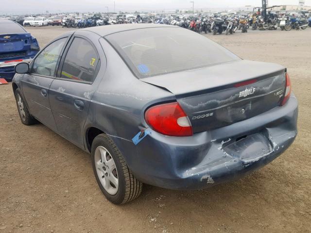 1B3AS46C12D595882 - 2002 DODGE NEON SE BLUE photo 3