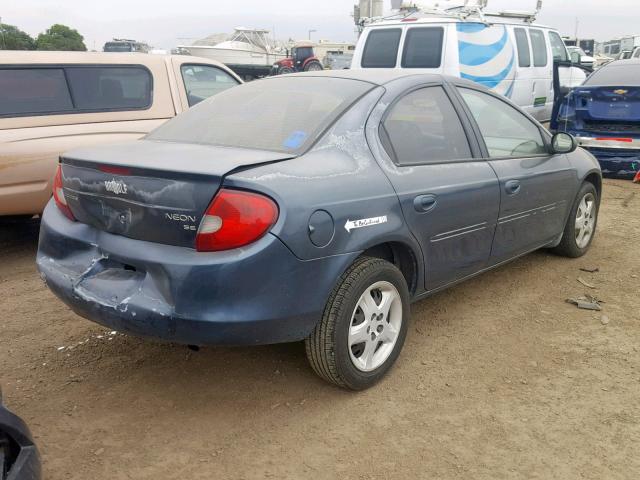 1B3AS46C12D595882 - 2002 DODGE NEON SE BLUE photo 4