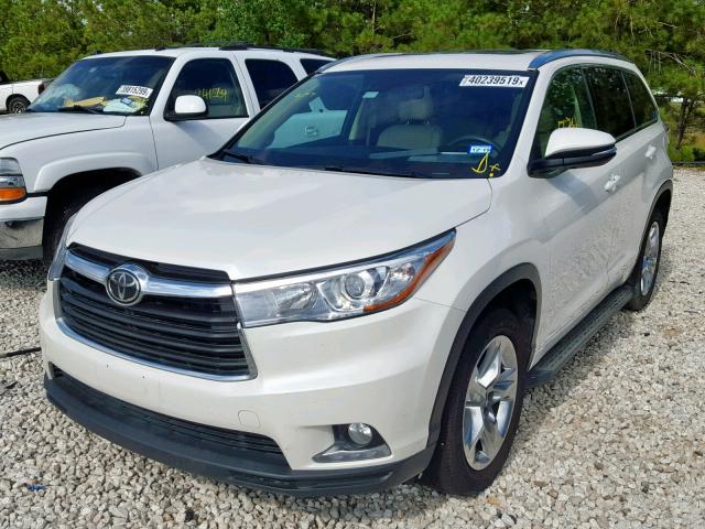 5TDYKRFH2ES010743 - 2014 TOYOTA HIGHLANDER WHITE photo 2