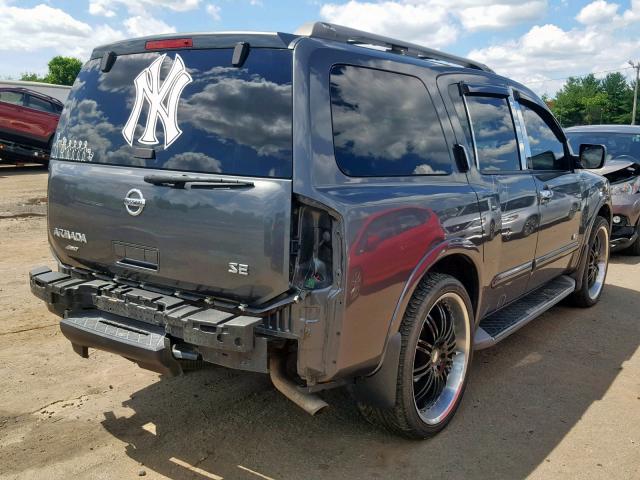 5N1AA08D08N618759 - 2008 NISSAN ARMADA SE GRAY photo 4