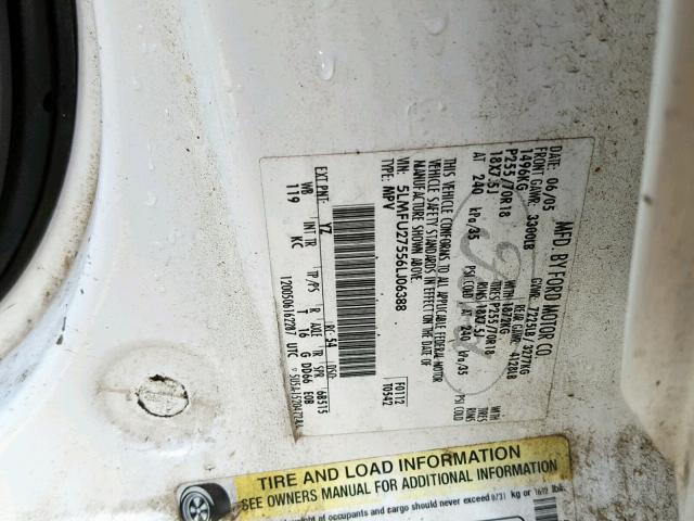 5LMFU27556LJ06388 - 2006 LINCOLN NAVIGATOR 白色 照片 10