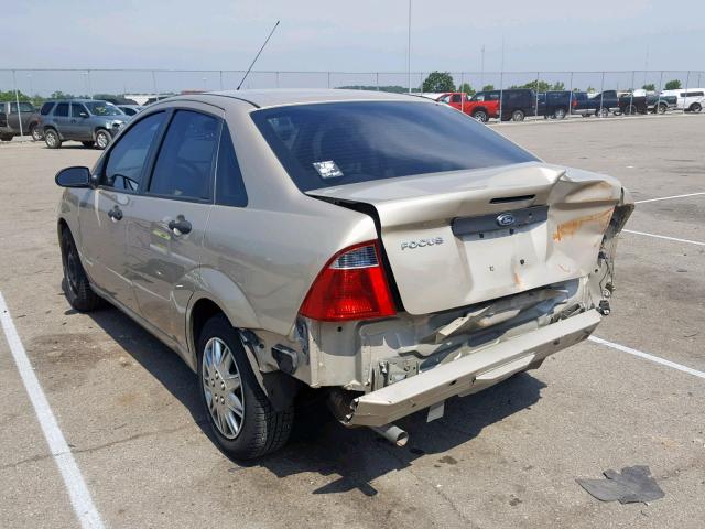 1FAFP34N77W233058 - 2007 FORD FOCUS ZX4 TAN photo 3