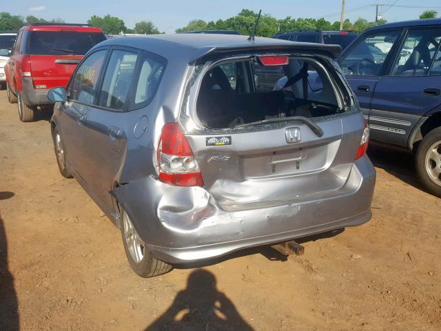 JHMGD37657S054129 - 2007 HONDA FIT S GRAY photo 3