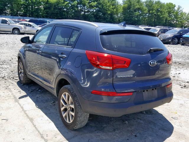 KNDPB3AC1E7582823 - 2014 KIA SPORTAGE B BLUE photo 3