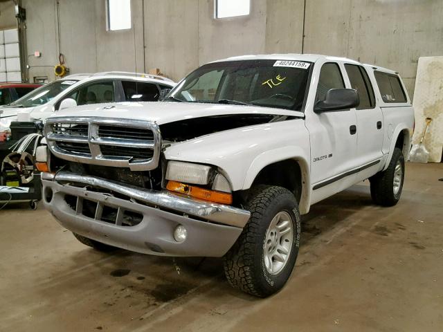 1B7GG2AN71S199098 - 2001 DODGE DAKOTA QUA WHITE photo 2