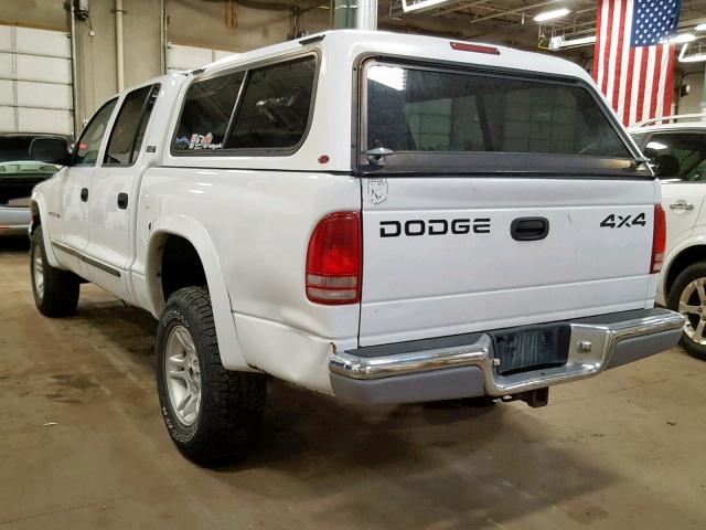 1B7GG2AN71S199098 - 2001 DODGE DAKOTA QUA WHITE photo 3