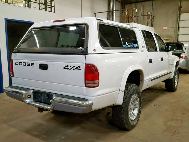 1B7GG2AN71S199098 - 2001 DODGE DAKOTA QUA WHITE photo 4