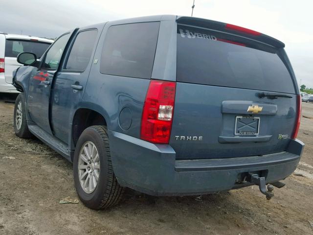 1GNFK13539R136527 - 2009 CHEVROLET TAHOE HYBR BLUE photo 3