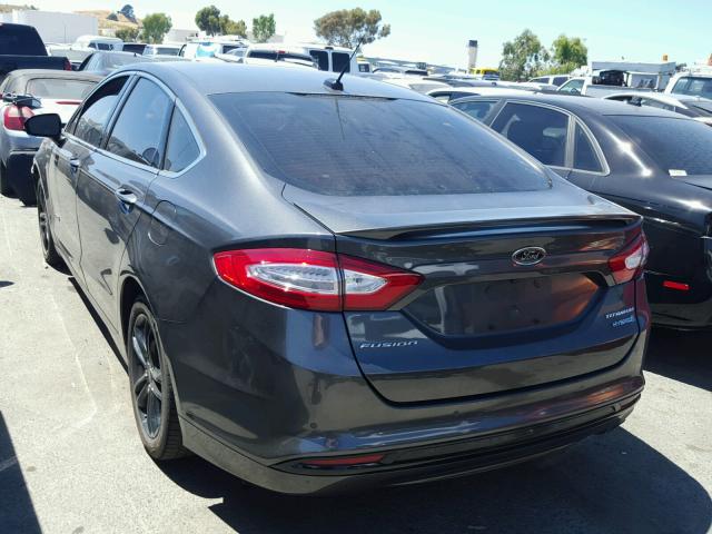 3FA6P0RU5GR386295 - 2016 FORD FUSION TIT GRAY photo 3