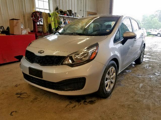 KNADM4A33D6229097 - 2013 KIA RIO LX SILVER photo 2