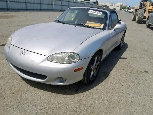 JM1NB353210219192 - 2001 MAZDA MX-5 MIATA SILVER photo 2