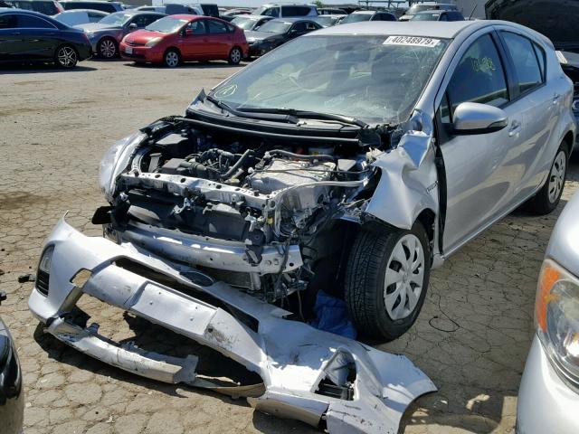 JTDKDTB3XE1070497 - 2014 TOYOTA PRIUS C SILVER photo 2