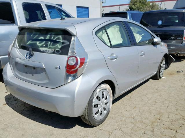 JTDKDTB3XE1070497 - 2014 TOYOTA PRIUS C SILVER photo 4