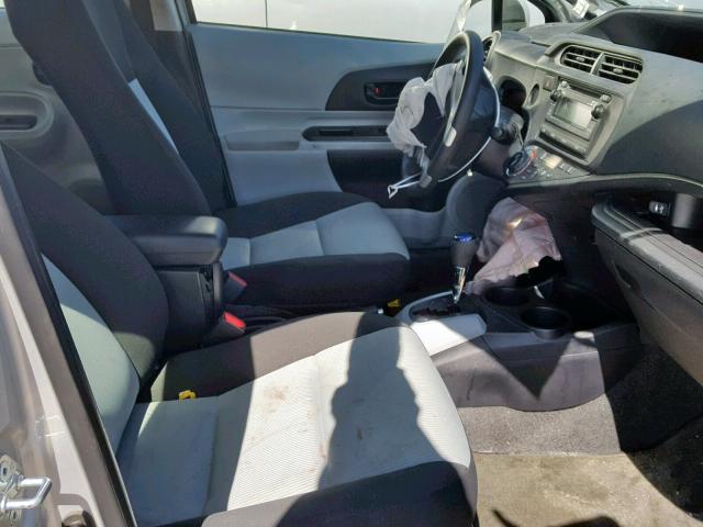 JTDKDTB3XE1070497 - 2014 TOYOTA PRIUS C SILVER photo 5