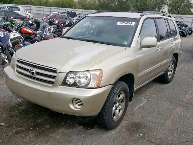 JTEGD21A420044619 - 2002 TOYOTA HIGHLANDER BEIGE photo 2