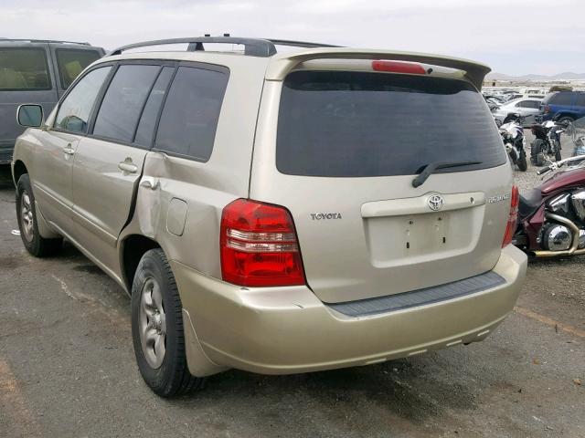 JTEGD21A420044619 - 2002 TOYOTA HIGHLANDER BEIGE photo 3