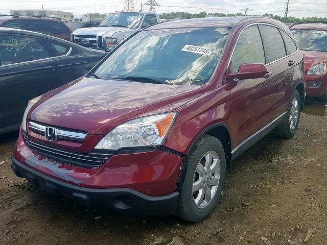 JHLRE48758C038290 - 2008 HONDA CR-V EXL RED photo 2