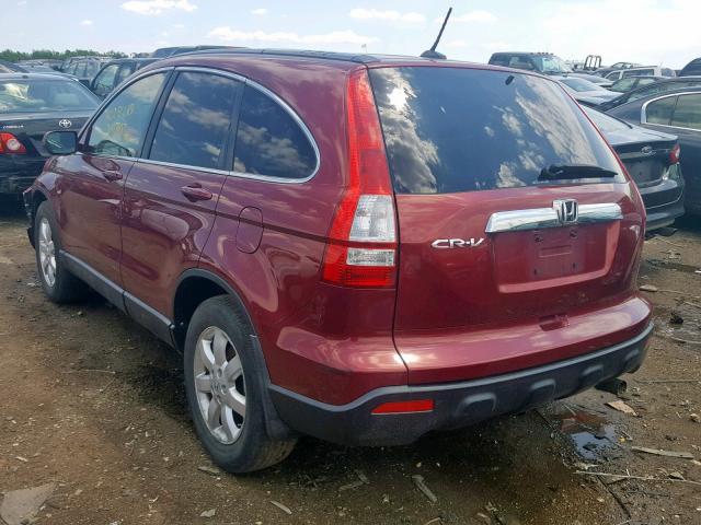 JHLRE48758C038290 - 2008 HONDA CR-V EXL RED photo 3