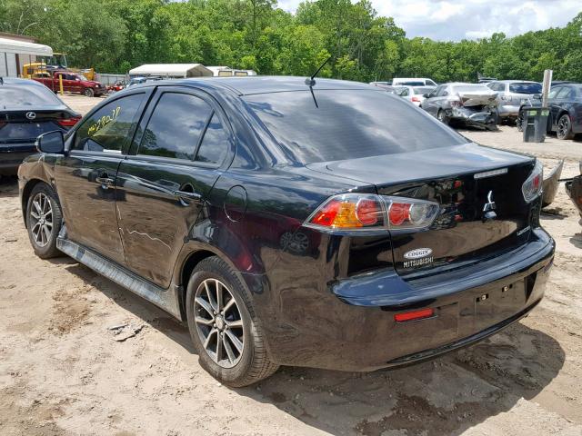 JA32U2FU1HU003480 - 2017 MITSUBISHI LANCER ES BLACK photo 3