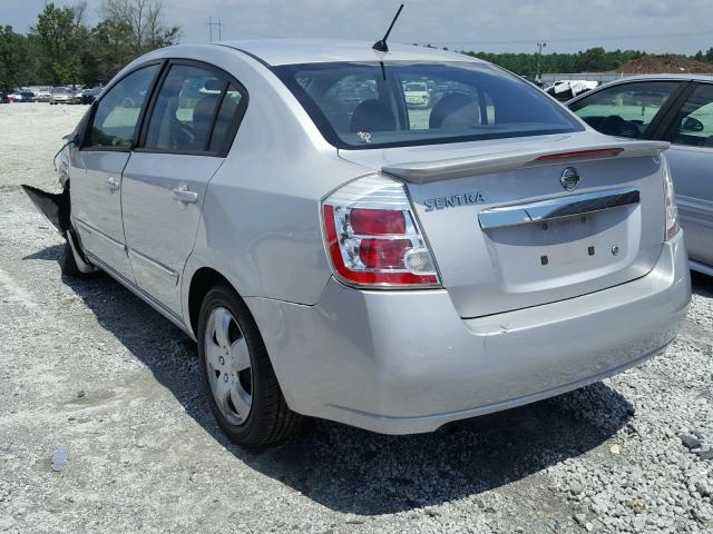 3N1AB6APXCL647870 - 2012 NISSAN SENTRA 2.0 SILVER photo 3