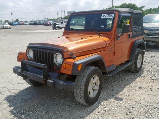 1J4FA39SX2P712257 - 2002 JEEP WRANGLER / ORANGE photo 2