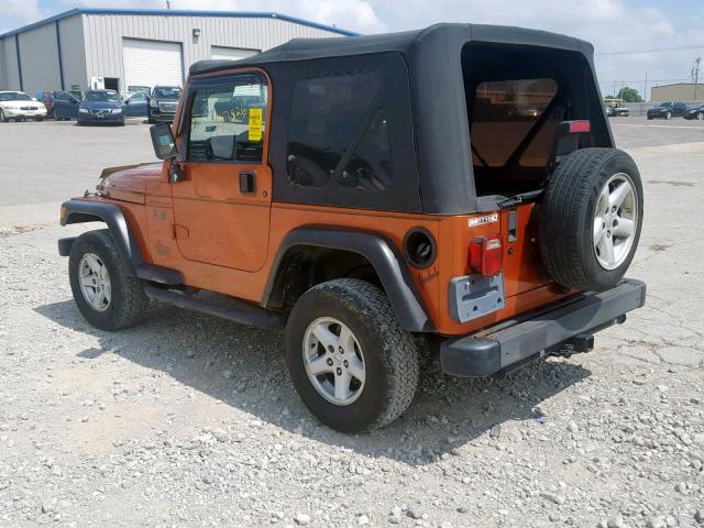 1J4FA39SX2P712257 - 2002 JEEP WRANGLER / ORANGE photo 3