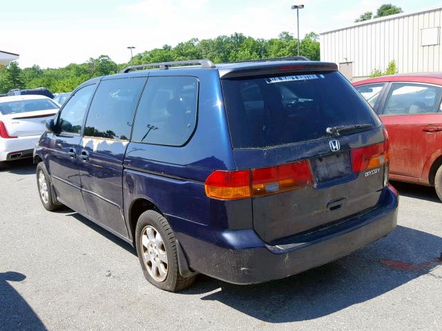 5FNRL18914B073893 - 2004 HONDA ODYSSEY EX BLUE photo 3