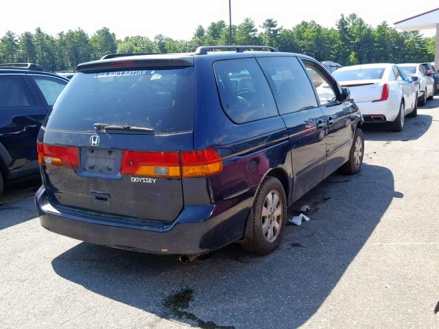 5FNRL18914B073893 - 2004 HONDA ODYSSEY EX BLUE photo 4