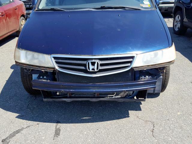 5FNRL18914B073893 - 2004 HONDA ODYSSEY EX BLUE photo 9