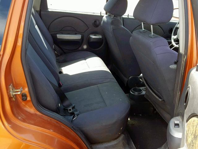 KL1TG66616B595016 - 2006 CHEVROLET AVEO LT ORANGE photo 6