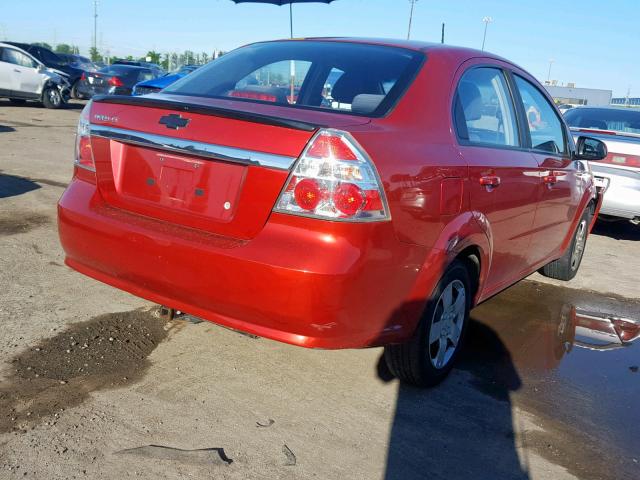 KL1TD5DE2AB132677 - 2010 CHEVROLET AVEO LS RED photo 4