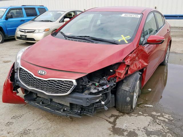 KNAFX4A83F5267546 - 2015 KIA FORTE EX RED photo 2