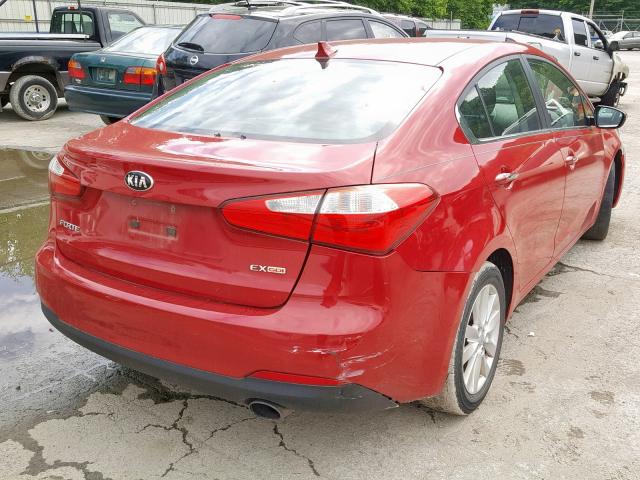 KNAFX4A83F5267546 - 2015 KIA FORTE EX RED photo 4