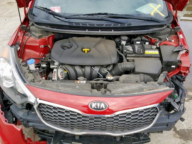 KNAFX4A83F5267546 - 2015 KIA FORTE EX RED photo 7