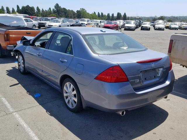 1HGCM66567A052181 - 2007 HONDA ACCORD EX BLUE photo 3