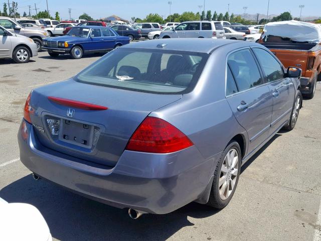 1HGCM66567A052181 - 2007 HONDA ACCORD EX BLUE photo 4