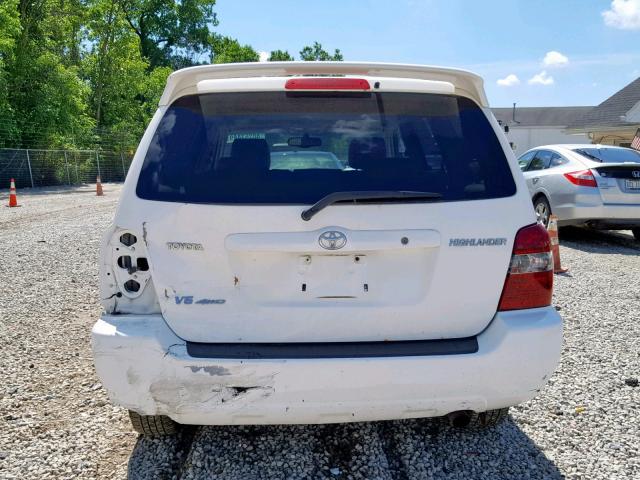 JTEEP21A940017899 - 2004 TOYOTA HIGHLANDER WHITE photo 9