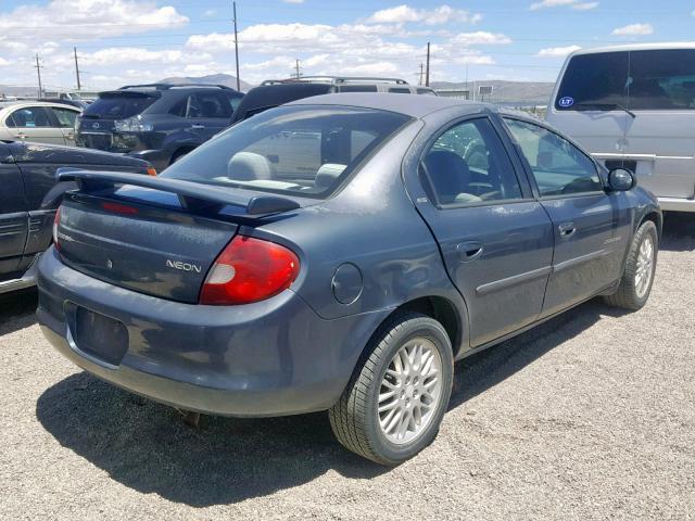 1B3ES46C31D242561 - 2001 DODGE NEON SE BLUE photo 4