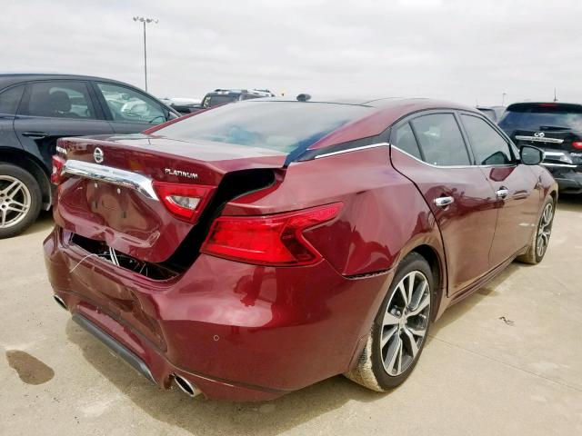 1N4AA6AP9HC395277 - 2017 NISSAN MAXIMA 3.5 MAROON photo 4