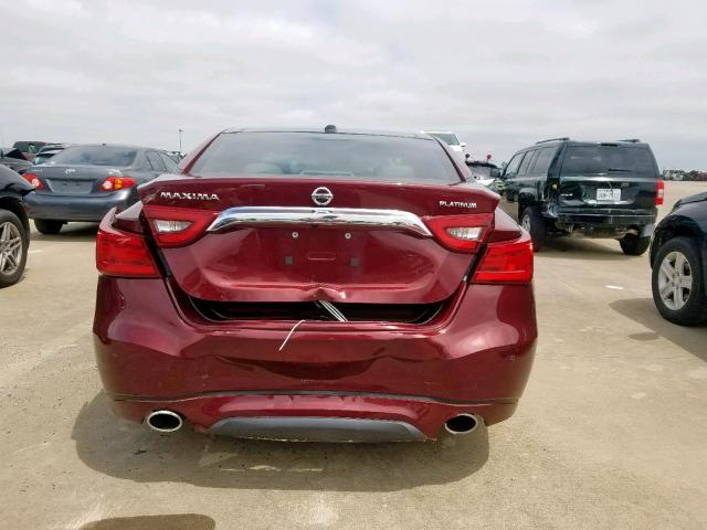 1N4AA6AP9HC395277 - 2017 NISSAN MAXIMA 3.5 MAROON photo 9