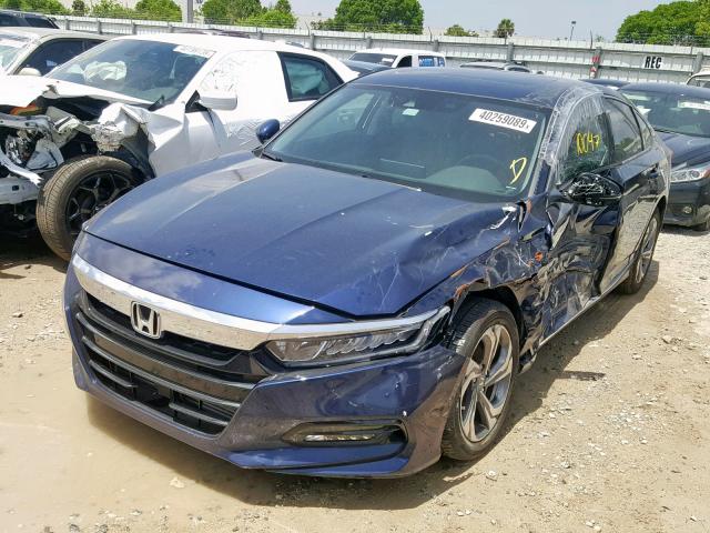 1HGCV1F58JA100416 - 2018 HONDA ACCORD EXL BLUE photo 2