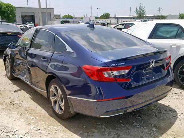 1HGCV1F58JA100416 - 2018 HONDA ACCORD EXL BLUE photo 3