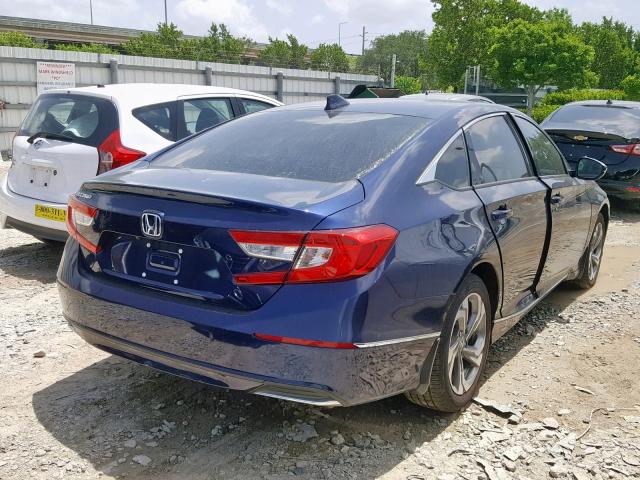 1HGCV1F58JA100416 - 2018 HONDA ACCORD EXL BLUE photo 4