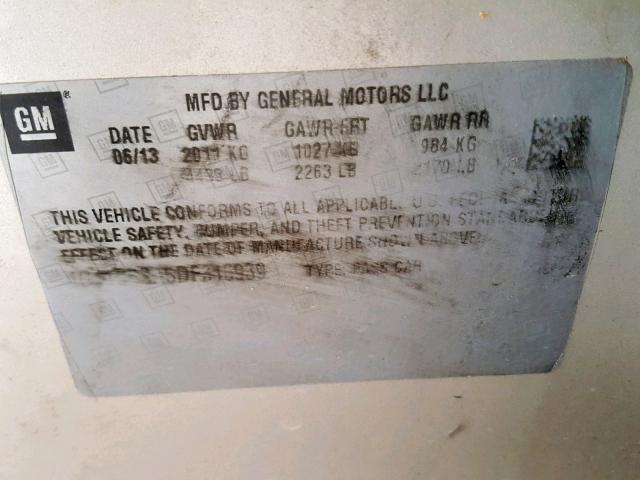 1G11C5SA5DF316939 - 2013 CHEVROLET MALIBU 1LT 米色 照片 10