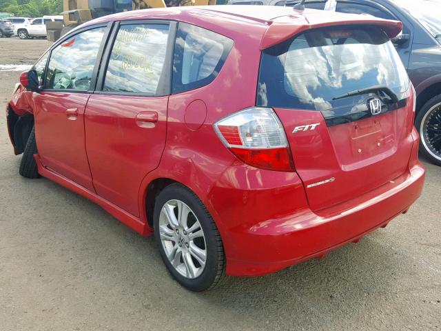 JHMGE8H4XAS003143 - 2010 HONDA FIT SPORT RED photo 3