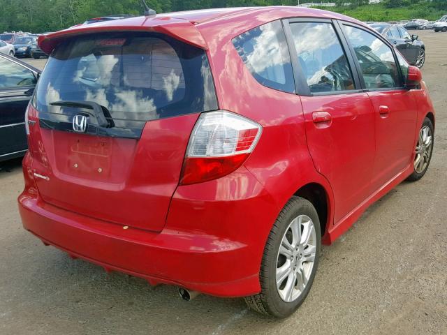 JHMGE8H4XAS003143 - 2010 HONDA FIT SPORT RED photo 4