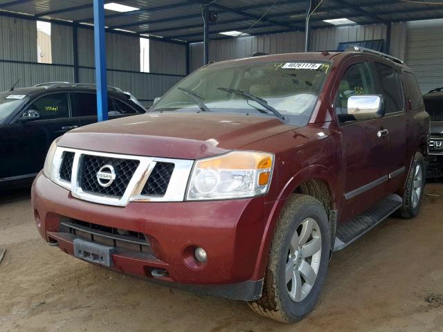 5N1BA0NC1BN612539 - 2011 NISSAN ARMADA SV MAROON photo 2