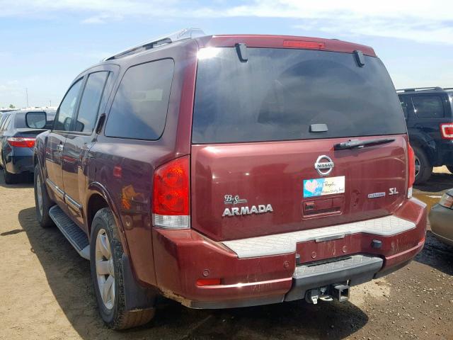 5N1BA0NC1BN612539 - 2011 NISSAN ARMADA SV MAROON photo 3