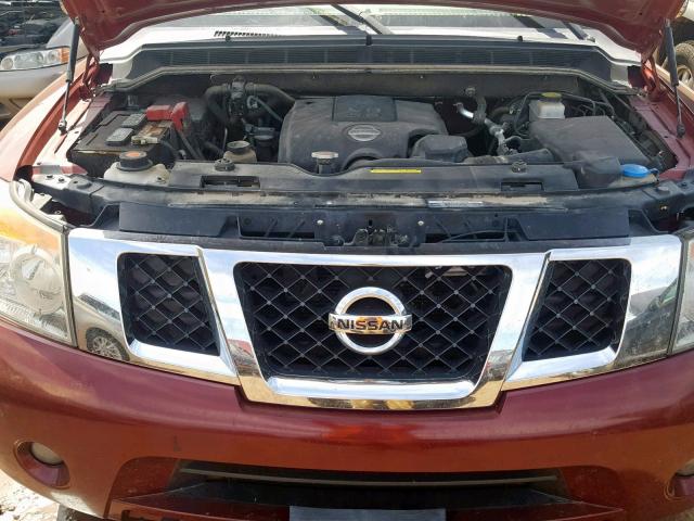 5N1BA0NC1BN612539 - 2011 NISSAN ARMADA SV MAROON photo 7